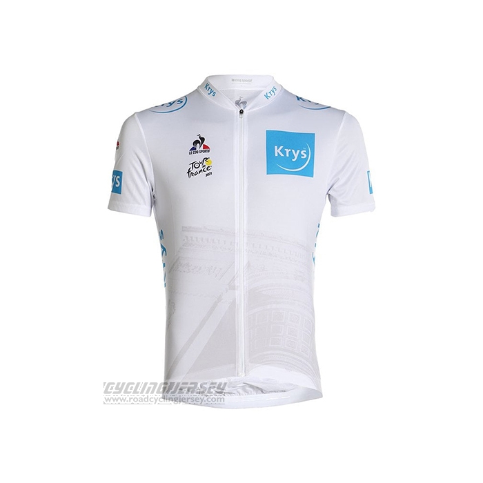 2021 Cycling Jersey Tour de France White Short Sleeve and Bib Short
